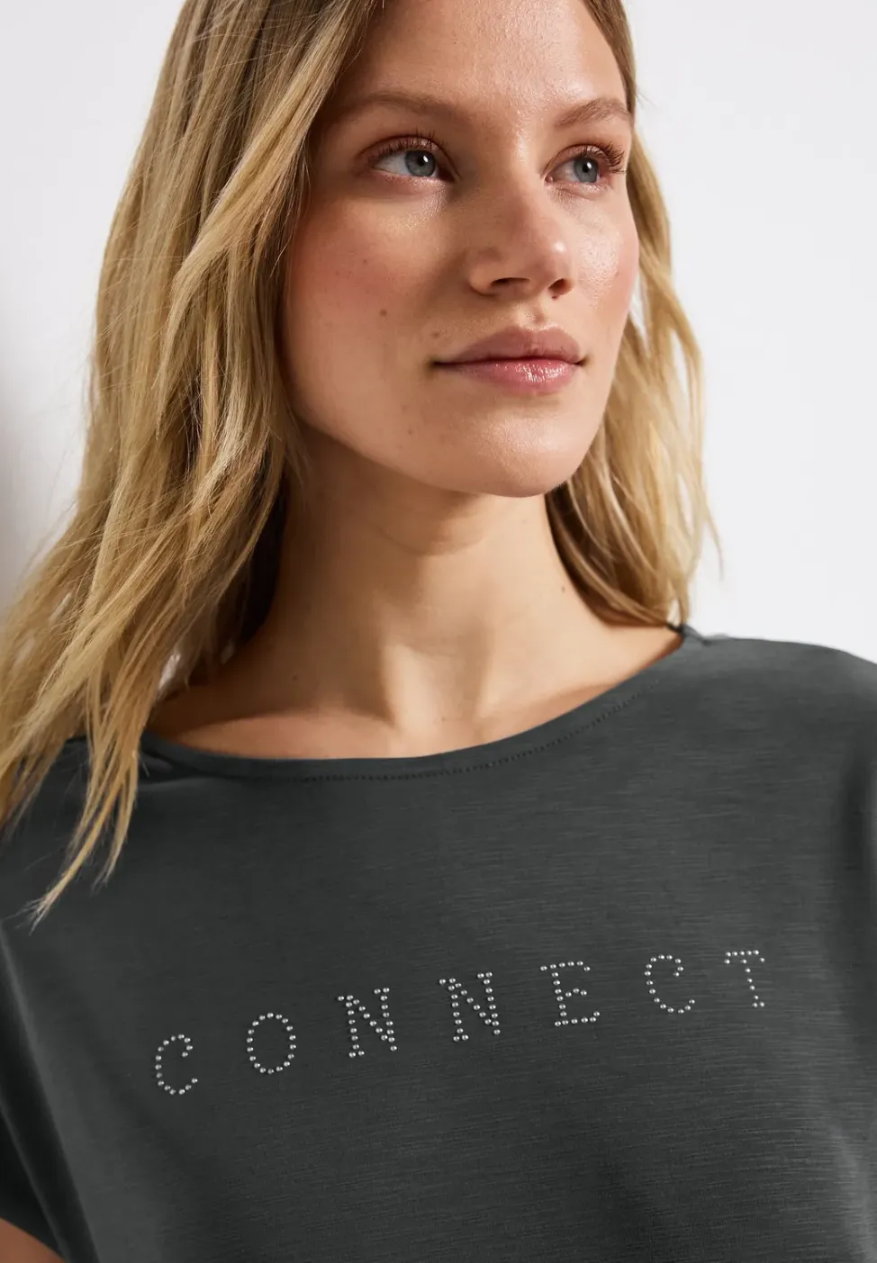 Silk-Look Shirt met tekst