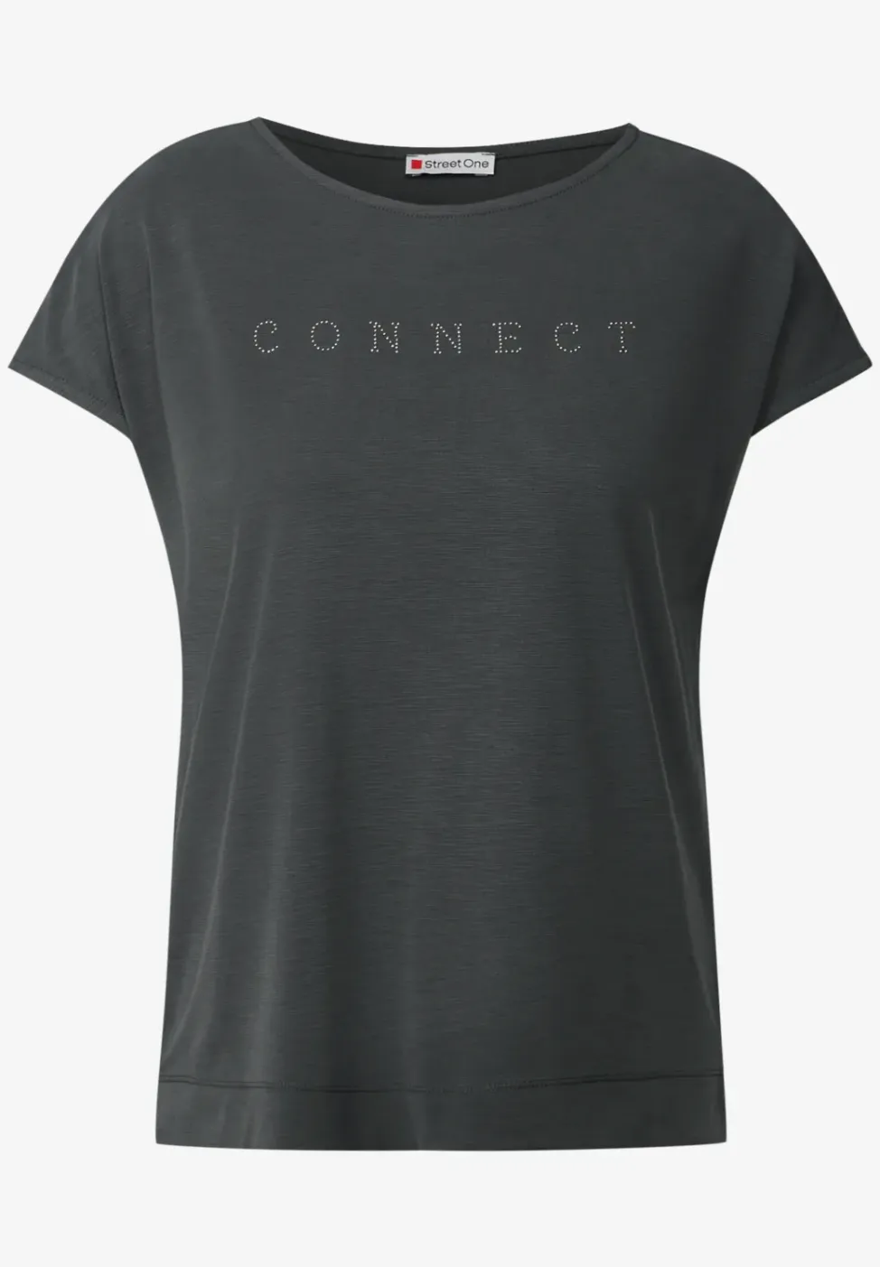 Silk-Look Shirt met tekst
