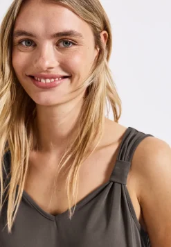 Silk-Look top met knoop