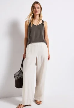 Silk-Look top met knoop