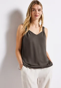 Silk-Look top met knoop
