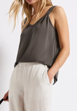 Silk-Look top met knoop