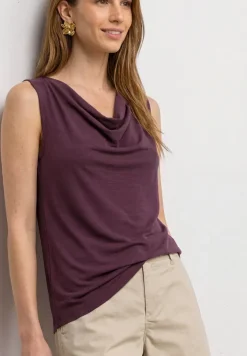 Silk-Look top met watervalhalslijn