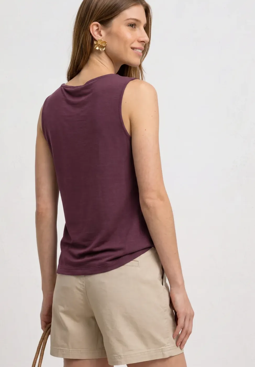 Silk-Look top met watervalhalslijn