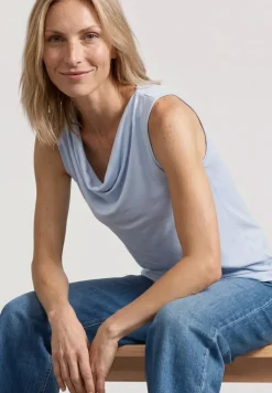 Silk-Look top met watervalhalslijn