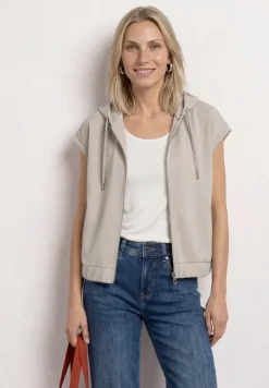 Silk-Look vest met capuchon