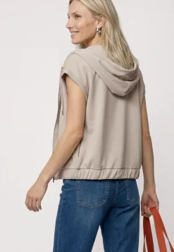 Silk-Look vest met capuchon