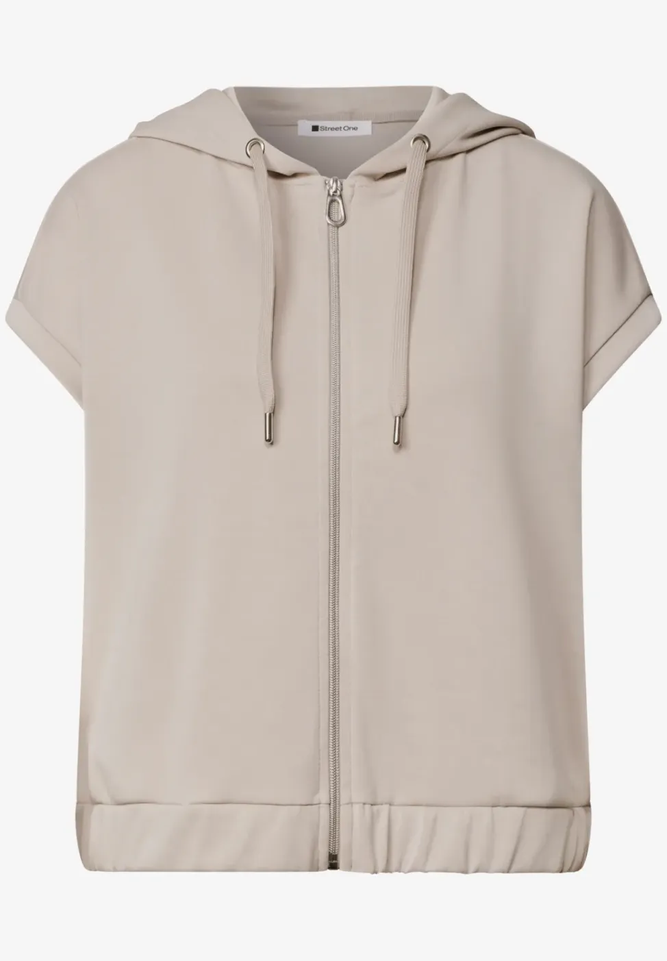 Silk-Look vest met capuchon