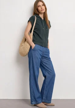 Silk-Look vest met capuchon