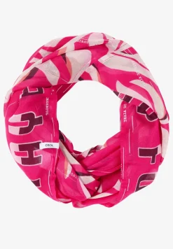 Sjaal met lus en folieprint