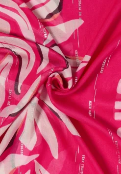 Sjaal met lus en folieprint