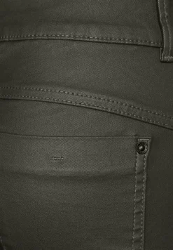 Slim fit broek met coating