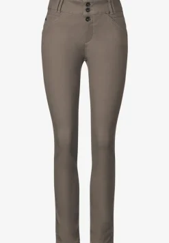 Slim fit broek met coating