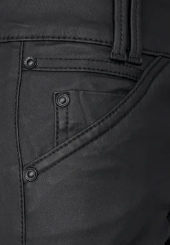 Slim fit broek met coating