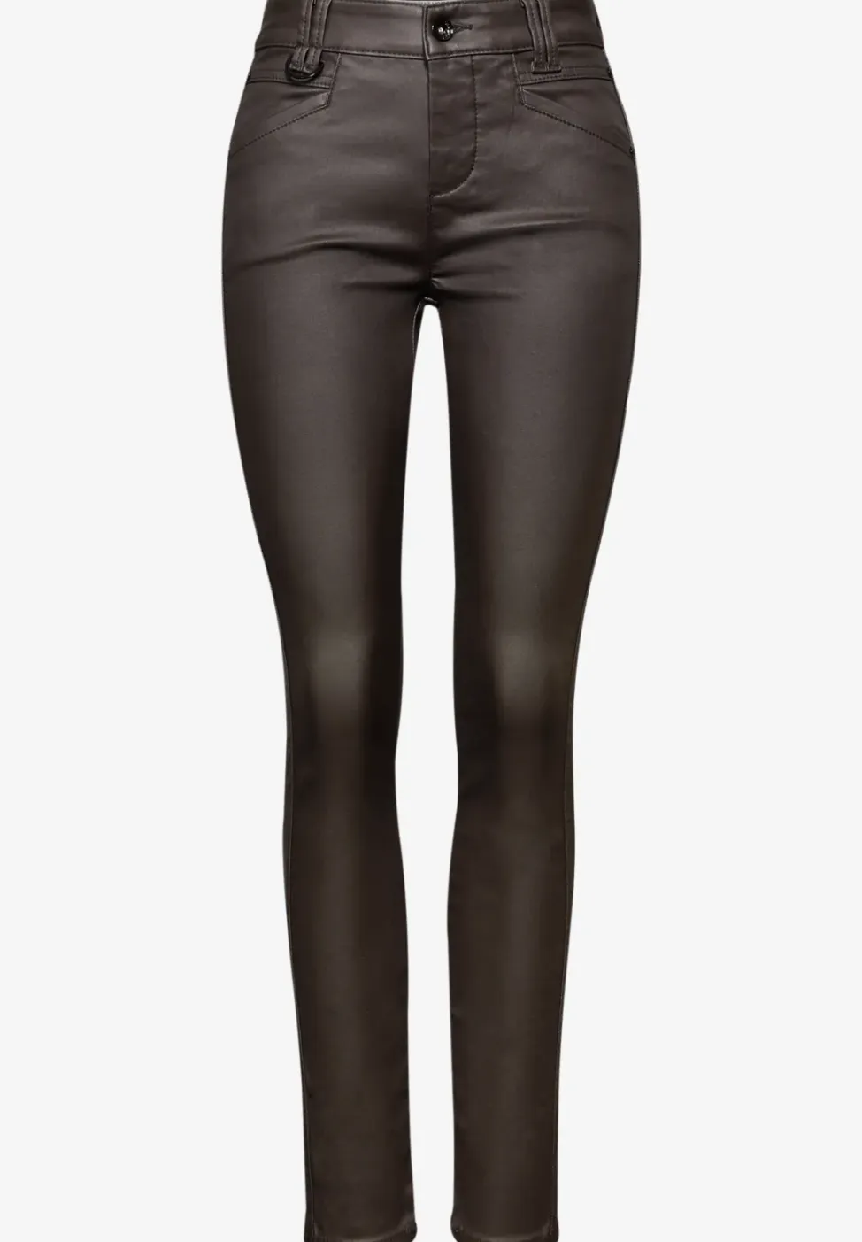 Slim Fit gecoate broek