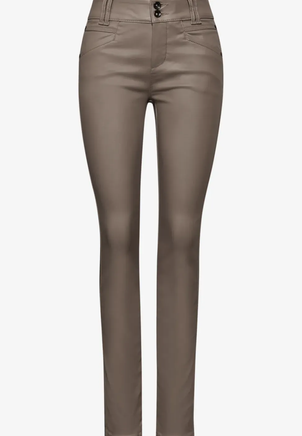 Slim Fit gecoate broek
