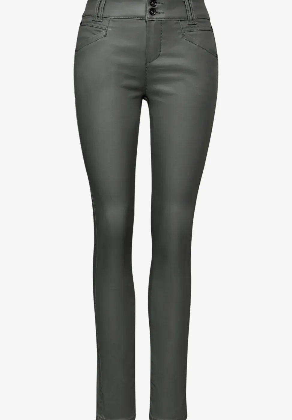 Slim Fit gecoate broek