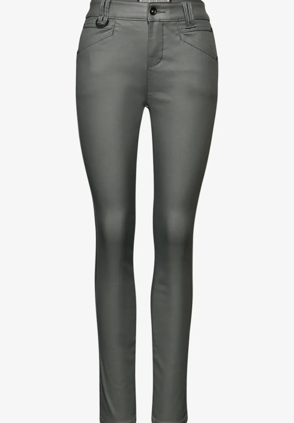 Slim Fit gecoate broek