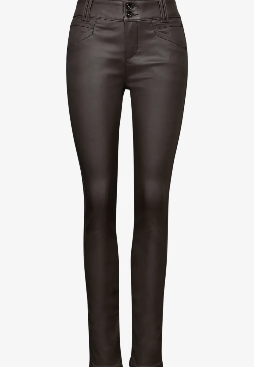 Slim Fit gecoate broek