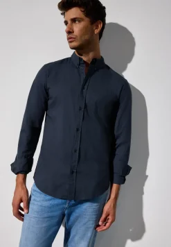 Slim fit overhemd in popeline