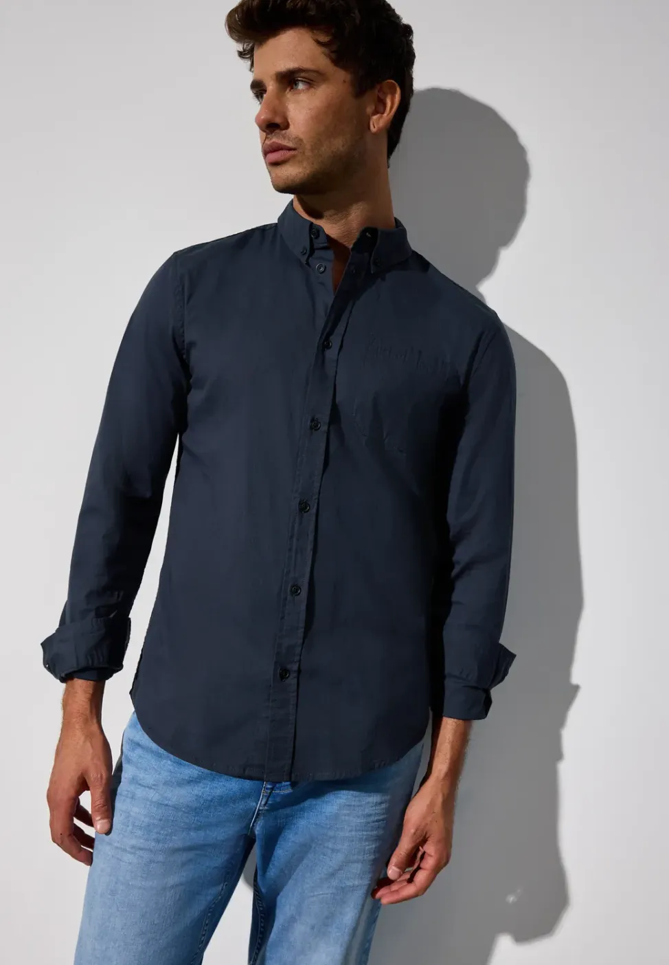 Slim fit overhemd in popeline
