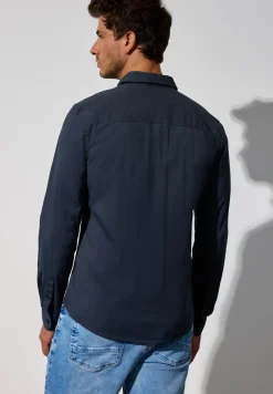 Slim fit overhemd in popeline