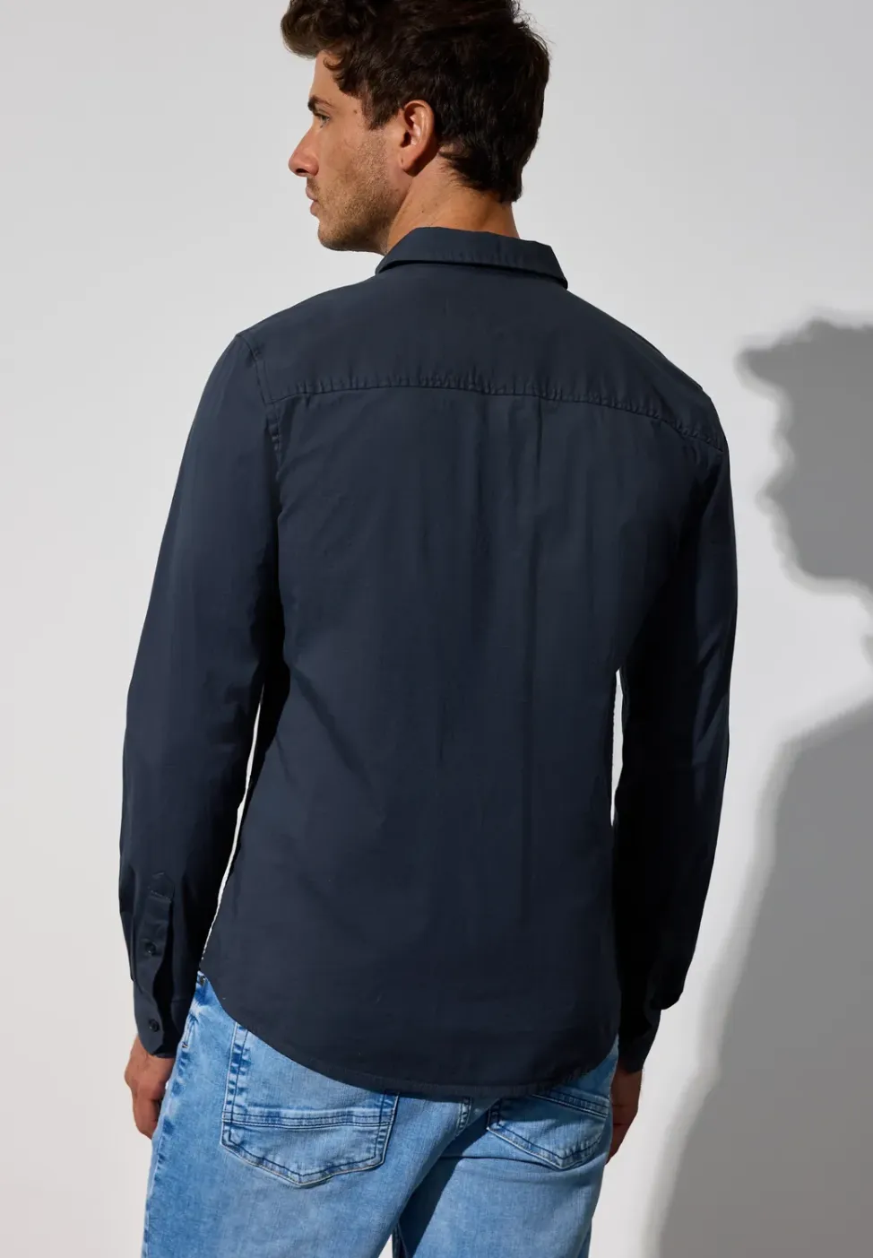 Slim fit overhemd in popeline