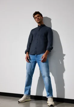Slim fit overhemd in popeline