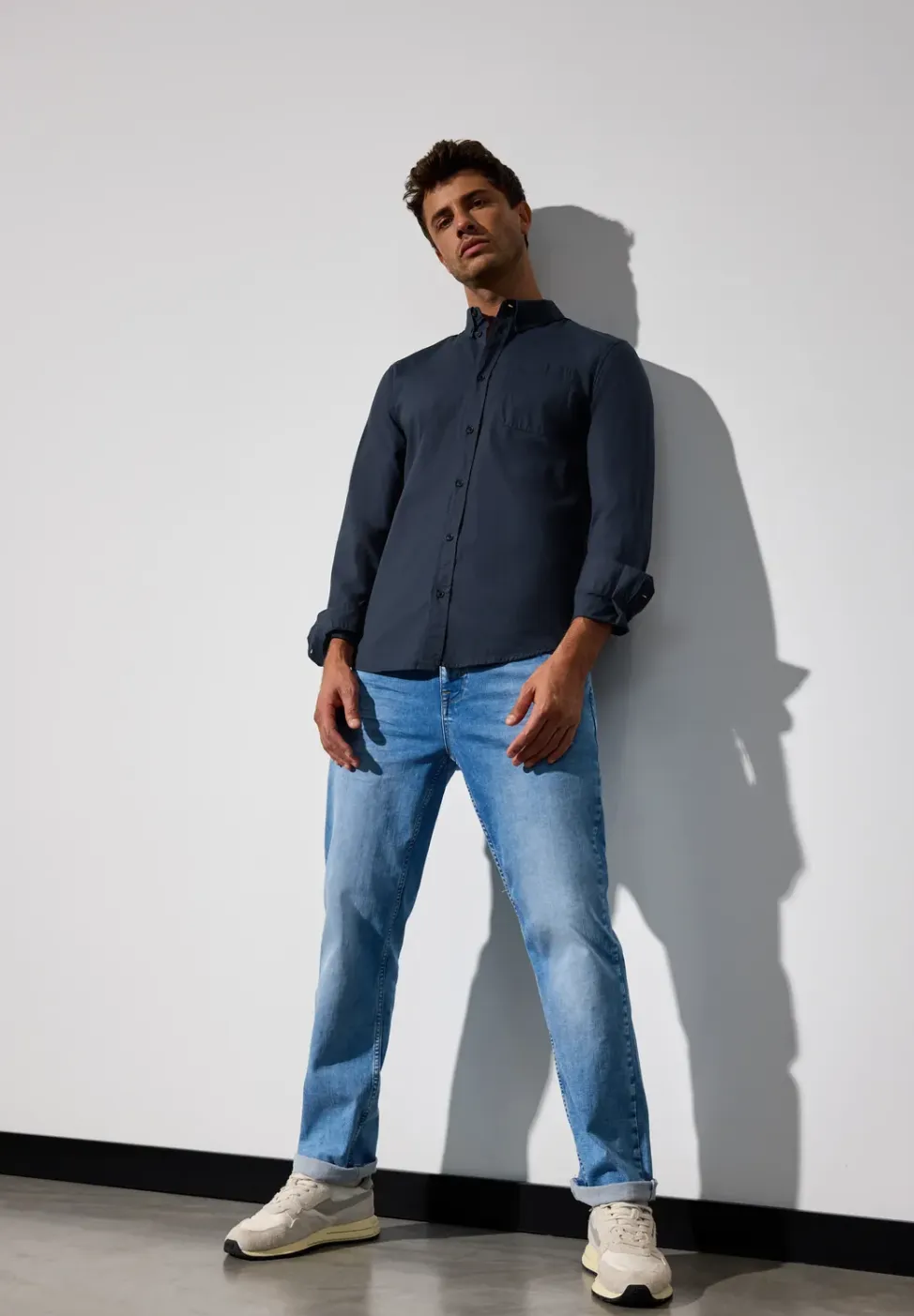 Slim fit overhemd in popeline