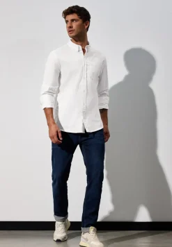 Slim fit overhemd in popeline