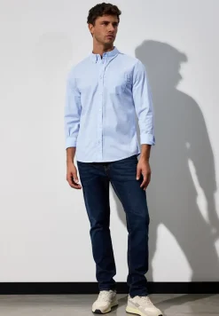 Slim fit overhemd in popeline