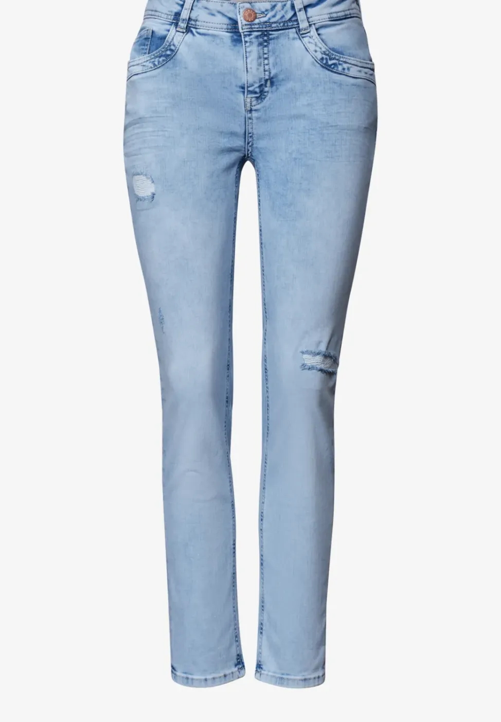 Slim Legs jeans met destroyed details