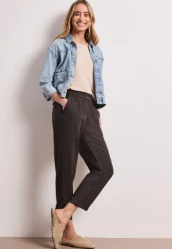 Slim Legs linnen broek met gesp