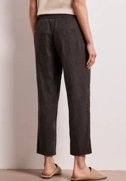 Slim Legs linnen broek met gesp