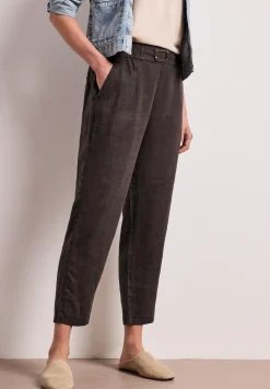 Slim Legs linnen broek met gesp