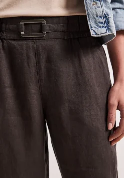 Slim Legs linnen broek met gesp