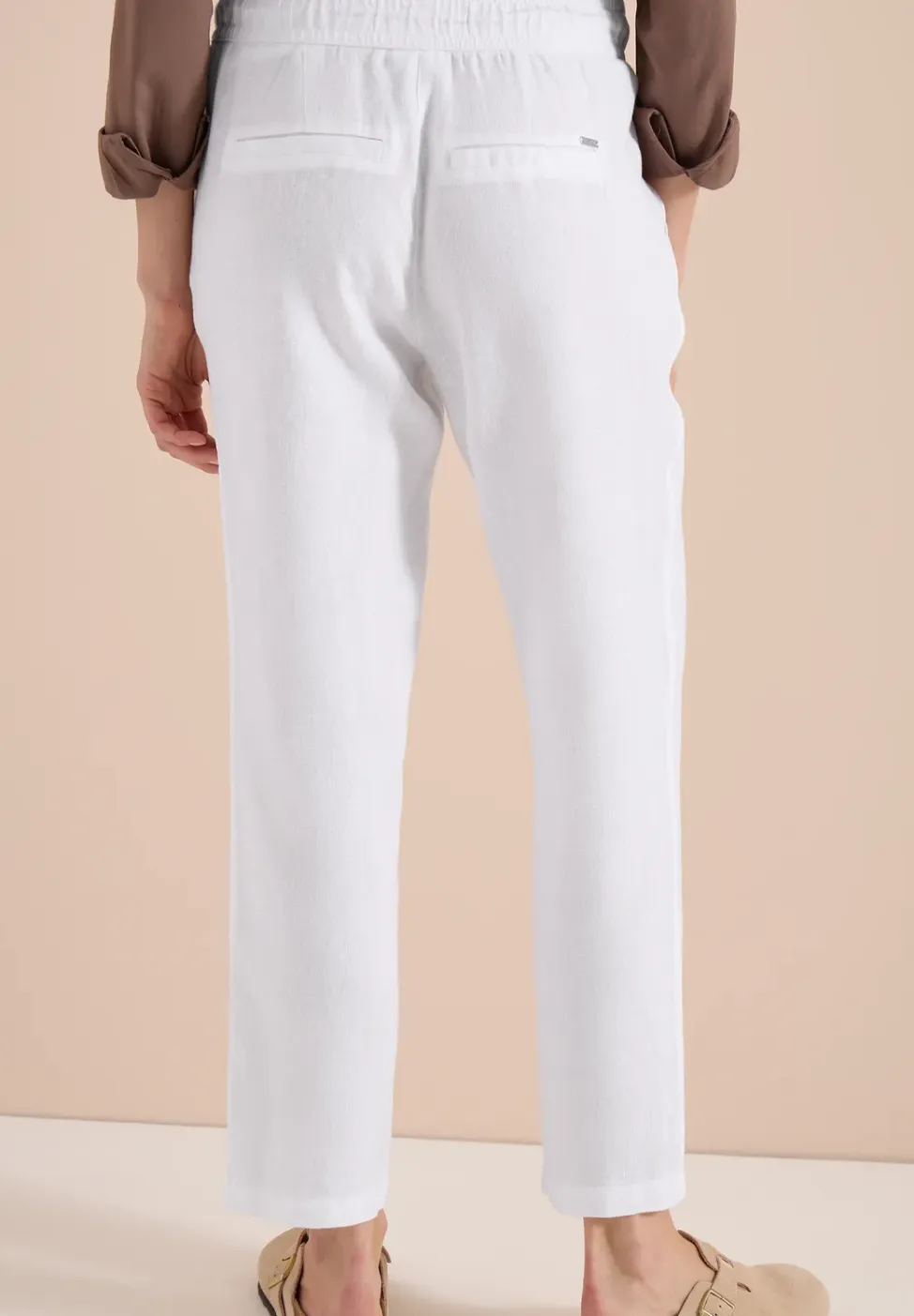 Slim Legs broek in causale pasvorm van linnen