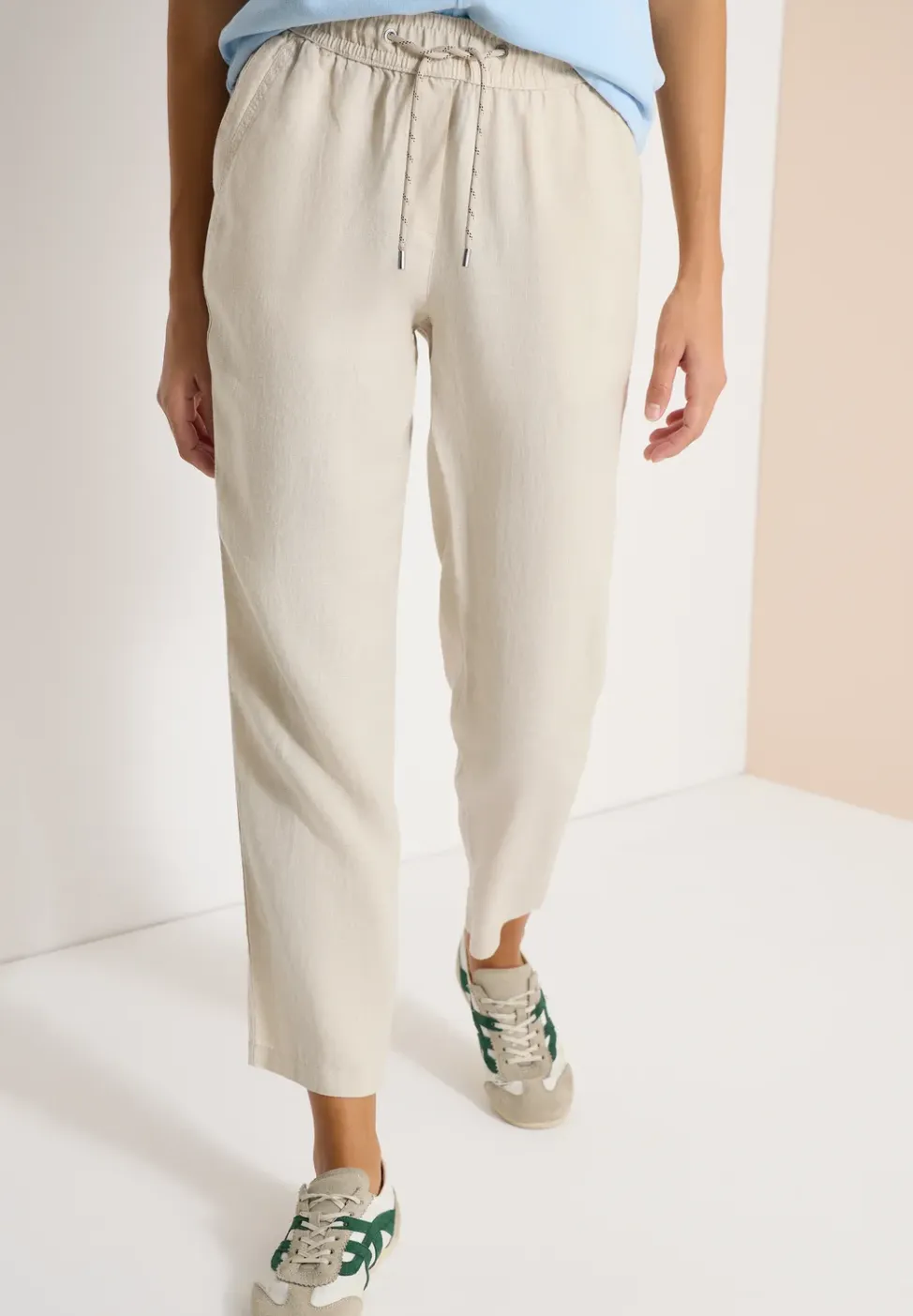 Slim Legs broek in causale pasvorm van linnen