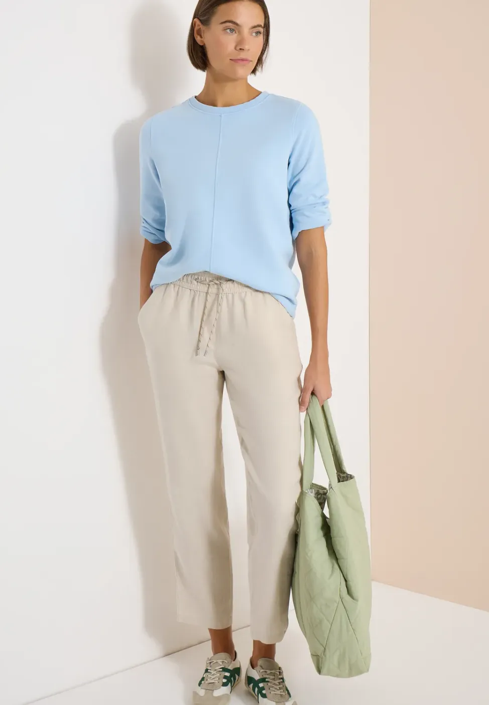 Slim Legs broek in causale pasvorm van linnen
