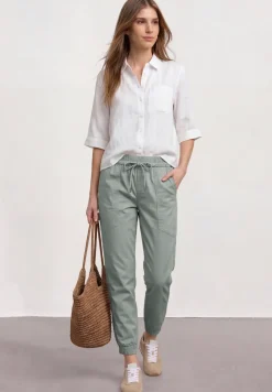 Slim legs broek in een lichtgewicht stof
