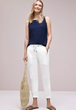 Slim legs broek in een lichtgewicht stof