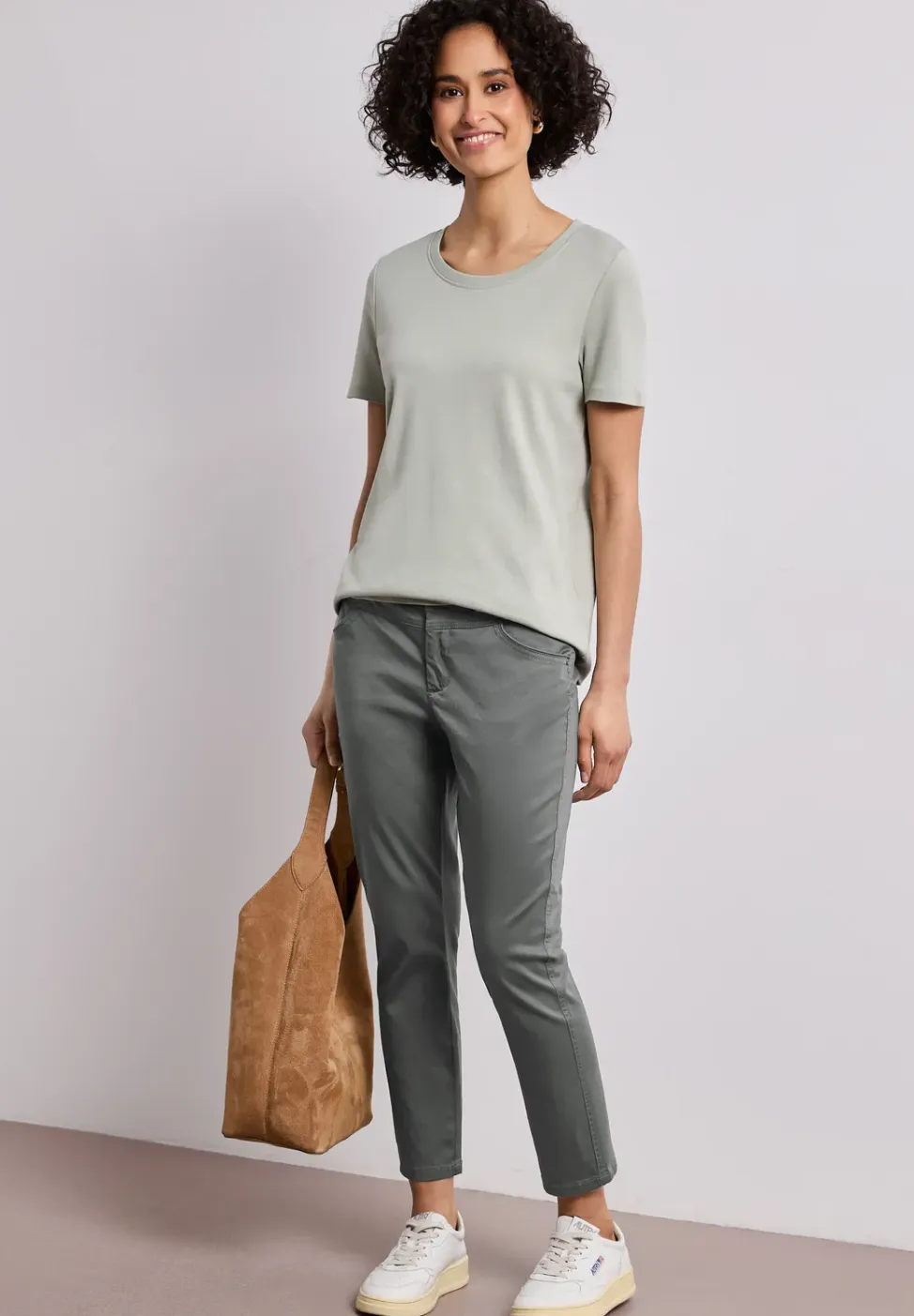 7/8 Slim Legs broek in satijnlook