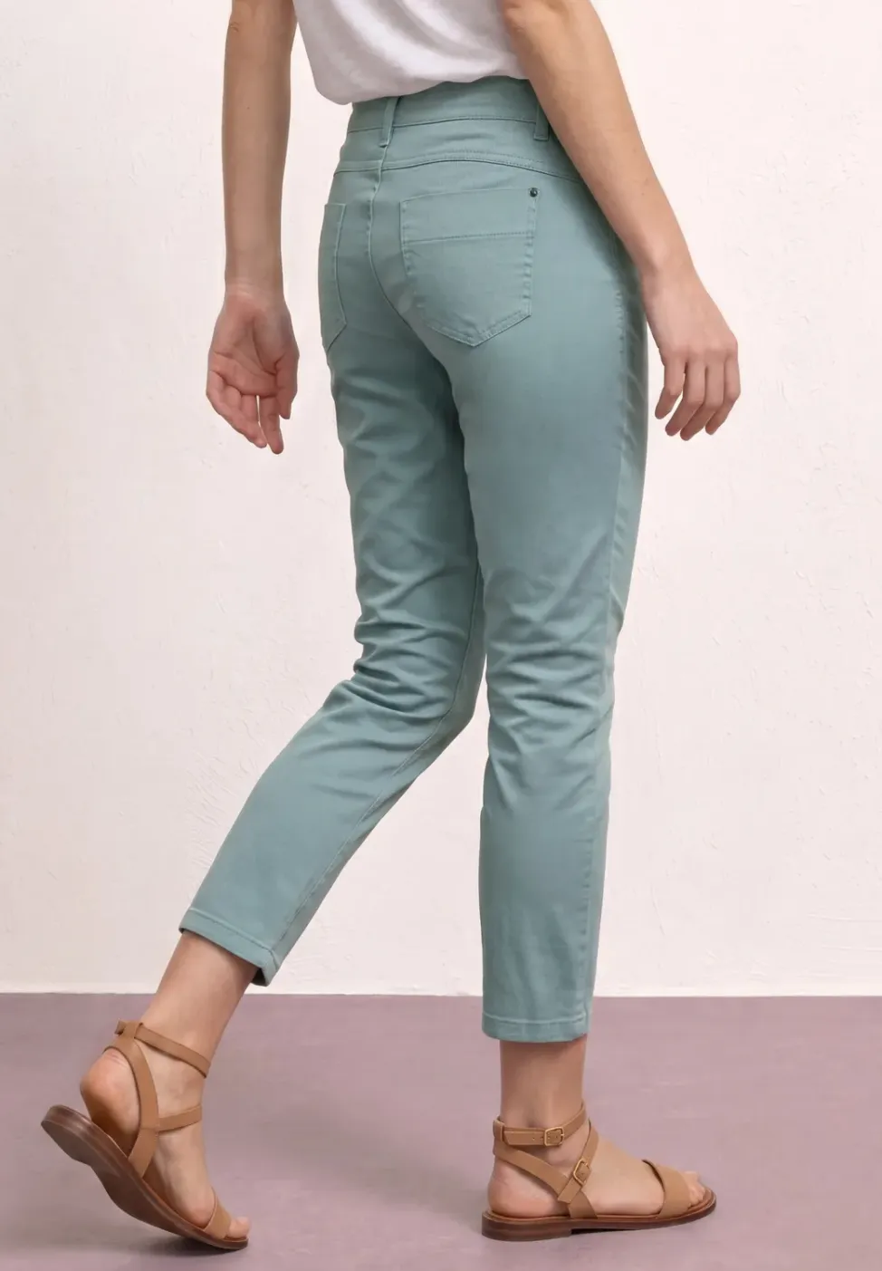 7/8 Slim Legs broek in satijnlook