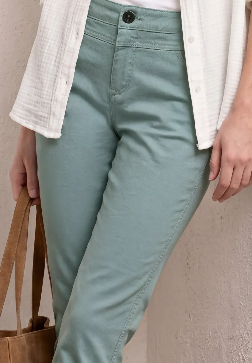7/8 Slim Legs broek in satijnlook