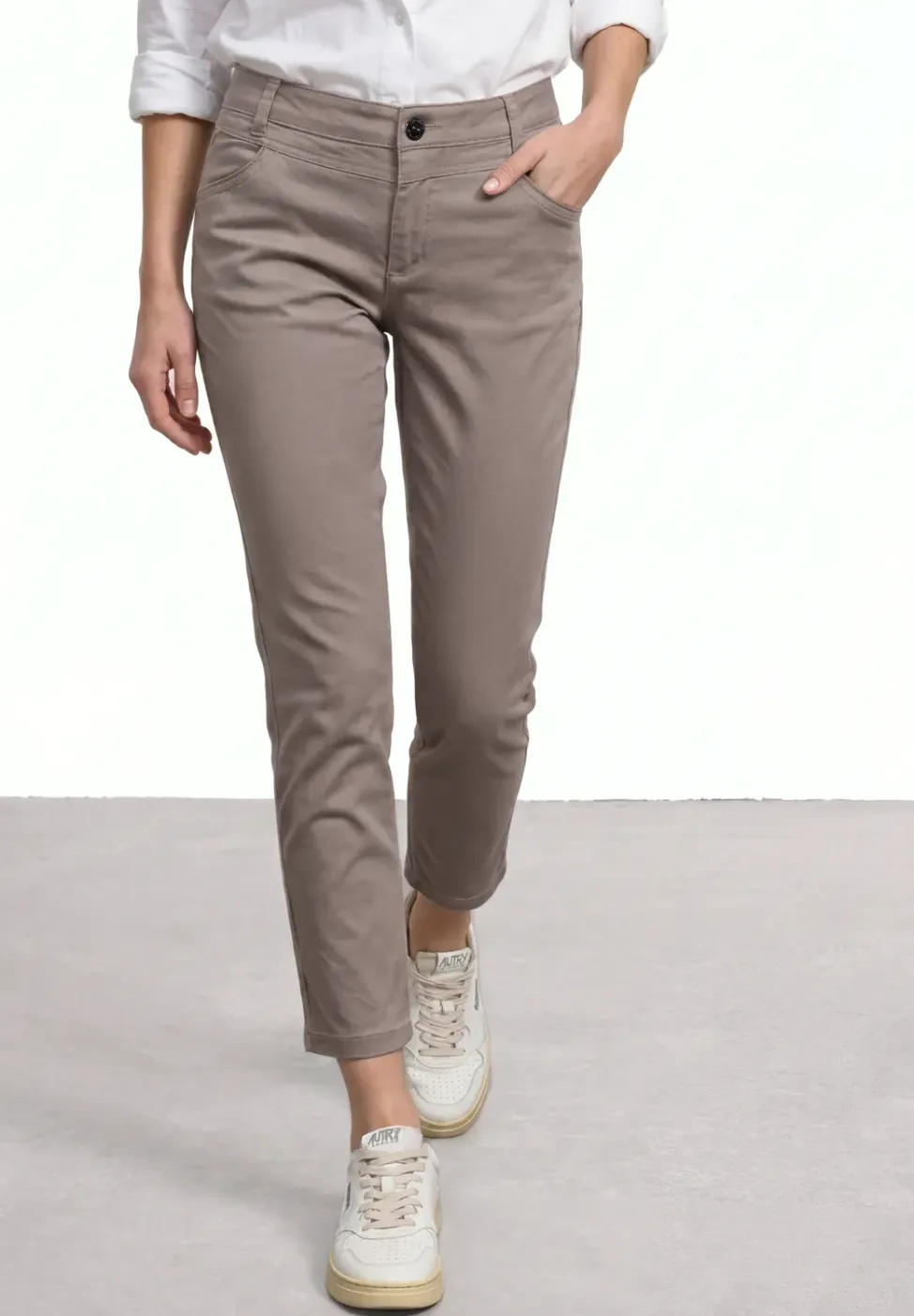 7/8 Slim Legs broek in satijnlook