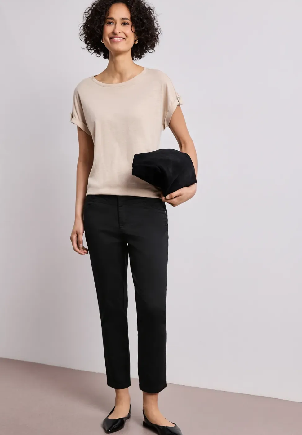 7/8 Slim Legs broek in satijnlook