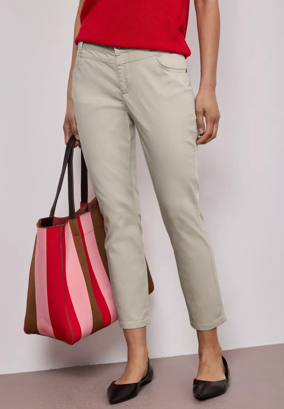 7/8 Slim Legs broek in satijnlook