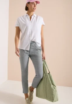 Slim legs broek in seersucker kwaliteit