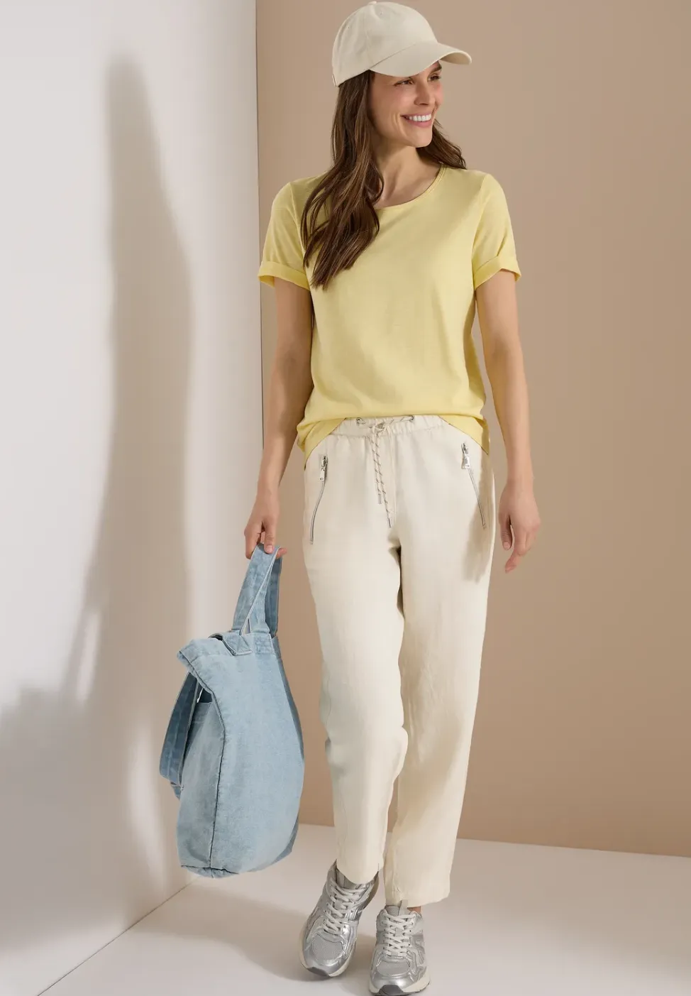 Slim Legs broek van linnenmix