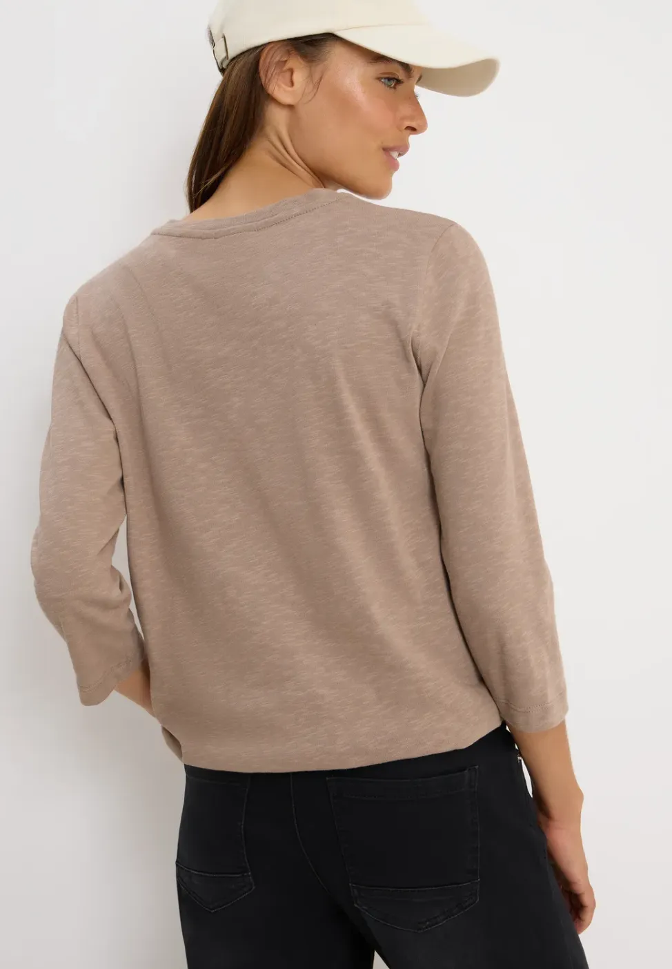 Slub Shirt met ronde hals